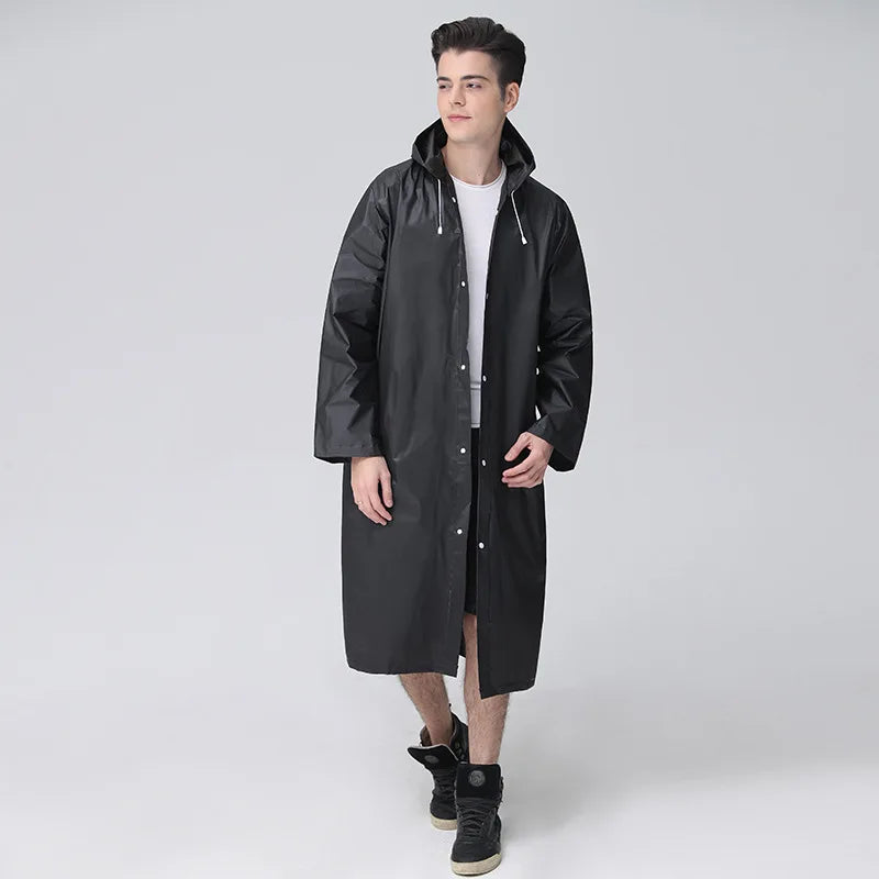 Coatiy Waterproof Long EVA Raincoat with Hood
