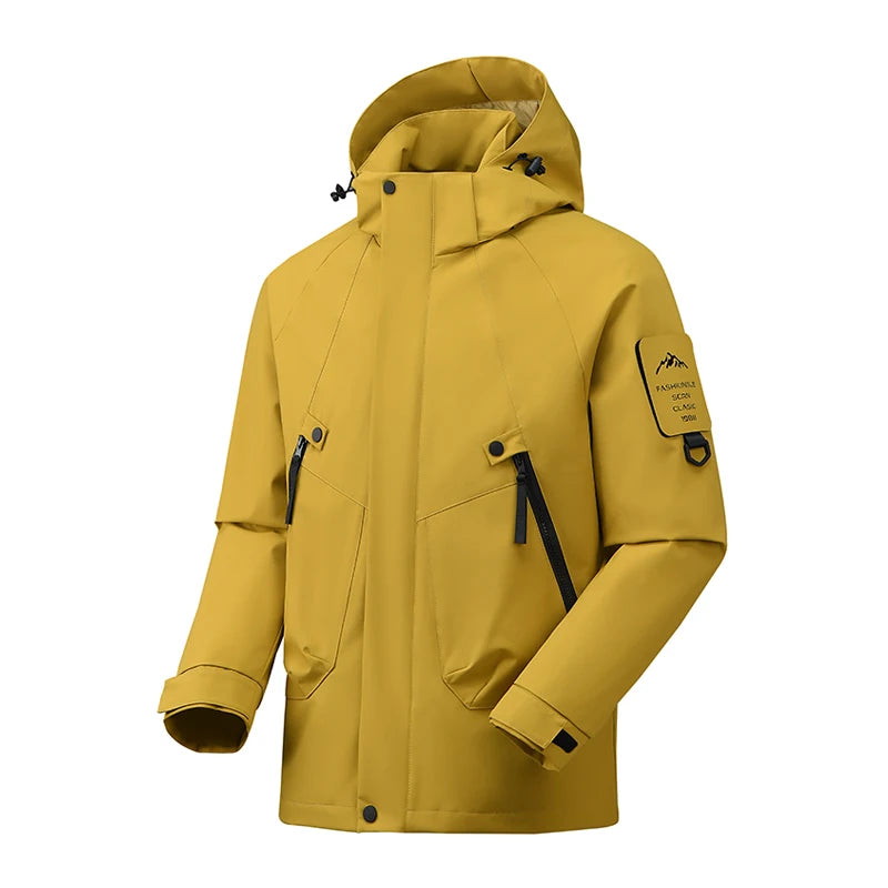 Unisex Waterproof Hiking Jacket with Detachable Hood